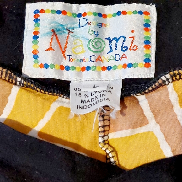 Vtg 90s One of a kind, psychedelic batik dyed spandex flares, size L, EUC - Picture 6 of 8